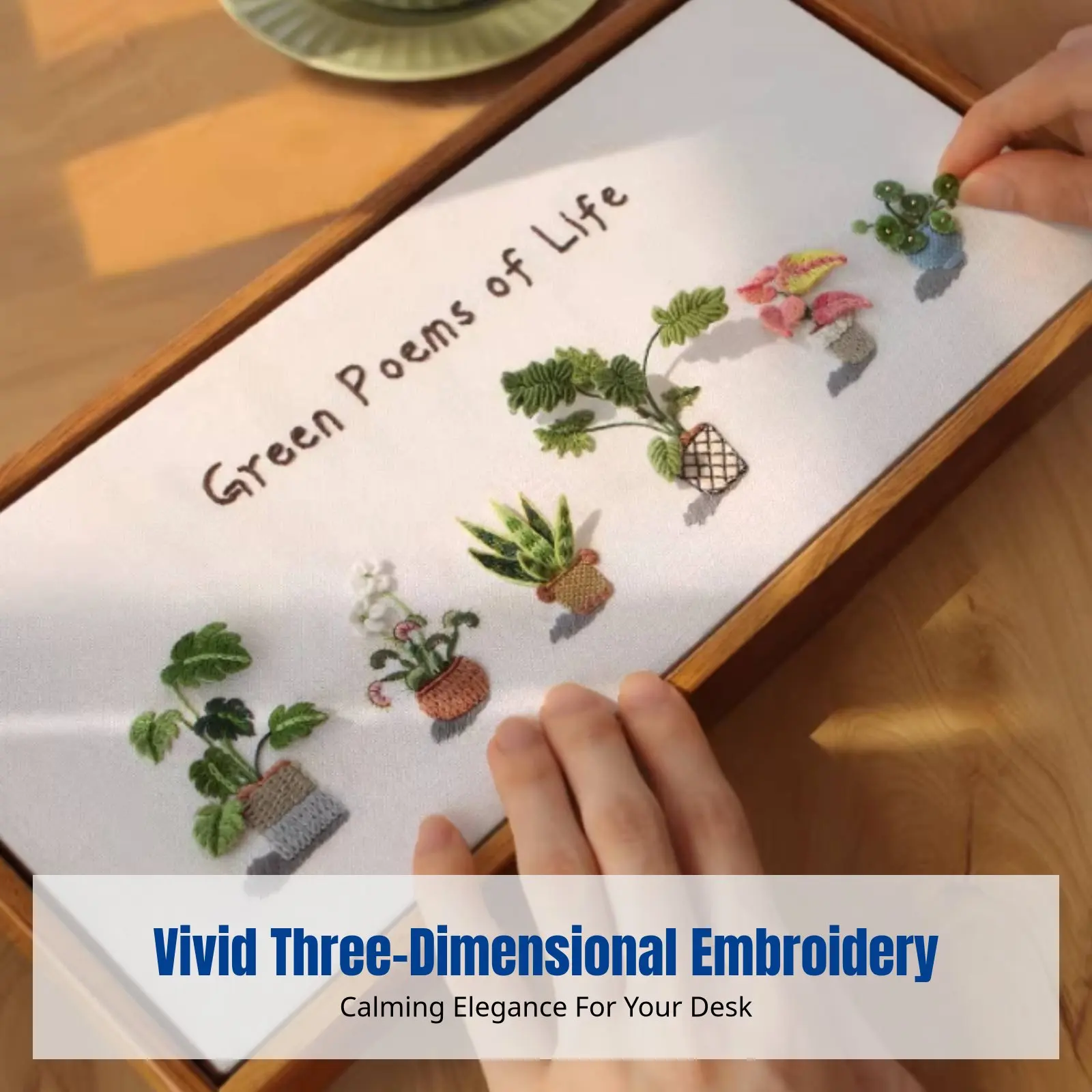 

Embroidery DIY Kit, Three-Dimensional Desktop Decor, Simple Handcraft, Gift for Friends, With Frame