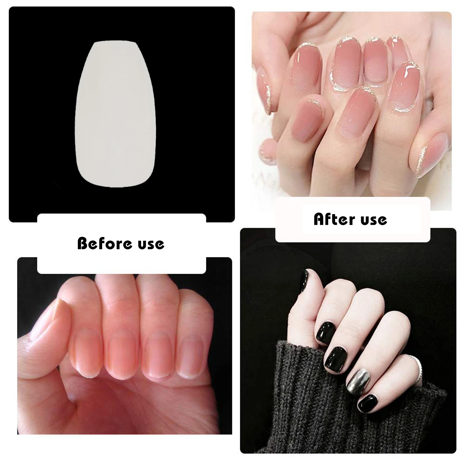 

500pcs Full Cover False Nails Decorative DIY Salon Detachable Fake Nail Art Women Ballet Nails Tip Accessories Prom Dating