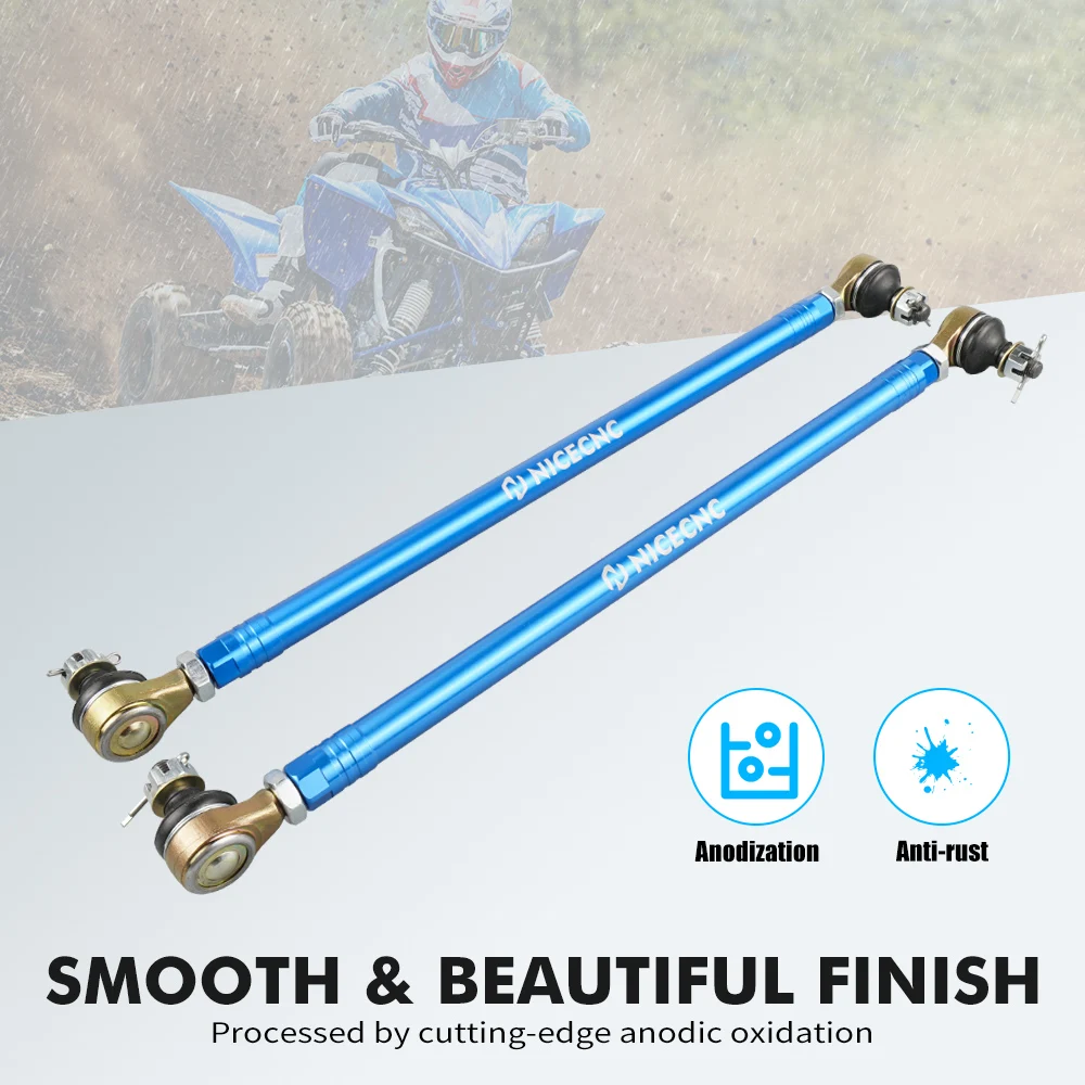 NICECNC Tie Rod Ends Ball Joints Tie Rod For Yamaha YFZ450R 2009-2023 4130 Heat-treated Chromoly Steel 6061-T6 Aluminum Alloy