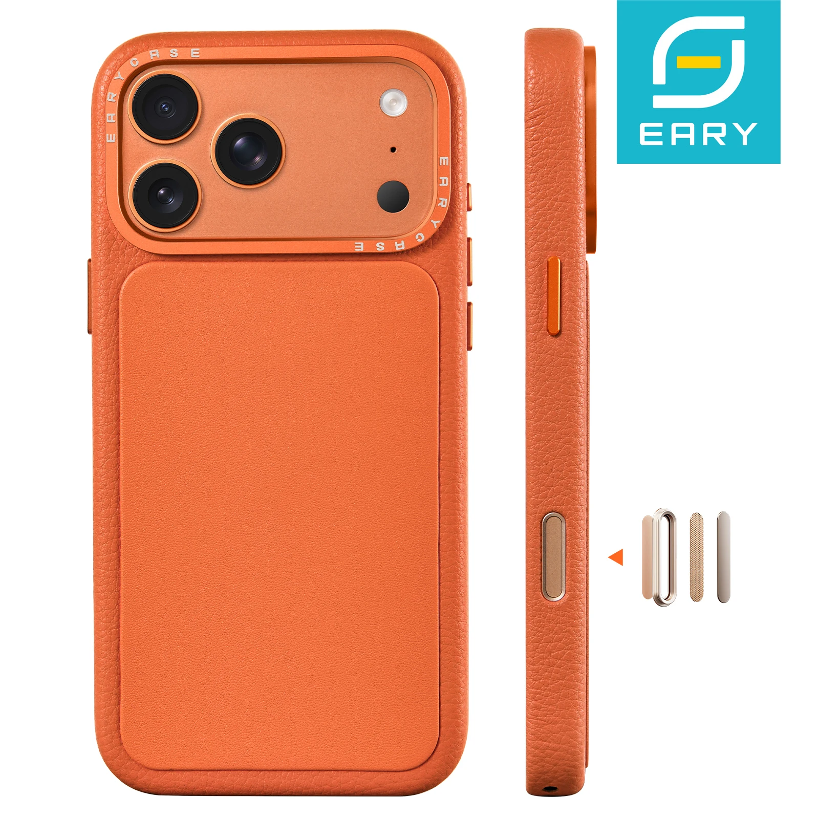 

Eary Premium Leather Phone Case for iPhone 17 Pro Max 17 Pro Magnetic Shells Built-in Camera Control Cover Shockproof Protection