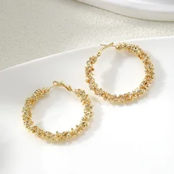 Luxury Golden /Silver Color Hoop Earrings for Women Simple Classic Loop Earring Metallic Versatile Style Dance Party Jewelry