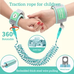 Kids Anti Lost Rope Reflective Leash Strap Wrist Link Baby Secure Walking Harness with Key Lock