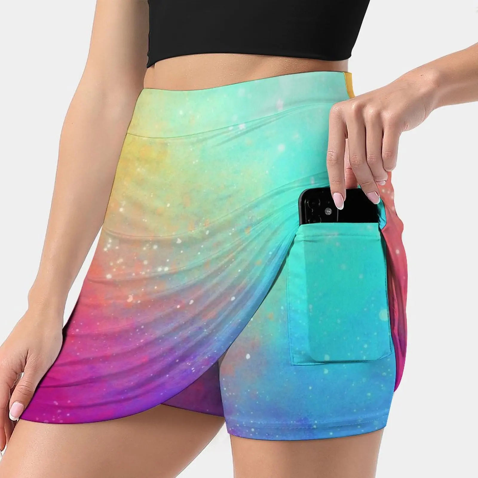 

Galaxy Sky Skirts Woman Fashion 2022 Pant Skirt Mini Skirts Office Short Skirt Galaxy Sky Colorful Rainbow Spraypaint