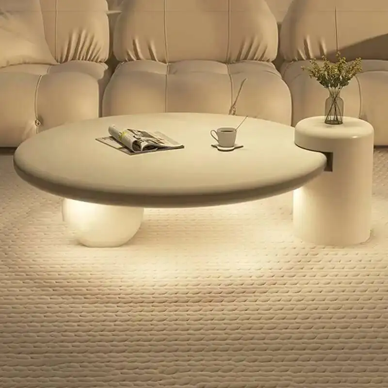 

Modern Round Simple Table Nordic Smart Lamps Glamour Premium Design Coffee Tables Small White Cute Mesa De Centro Furniture