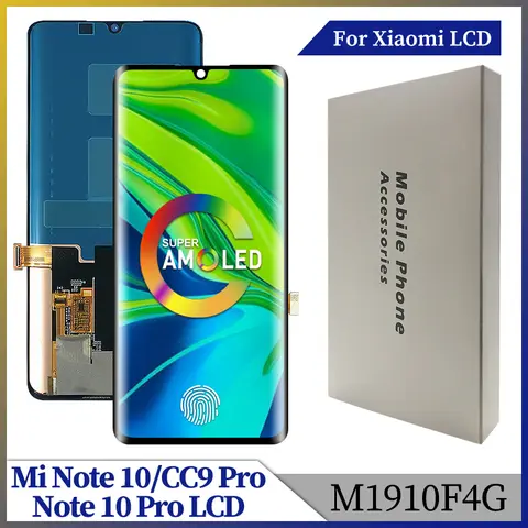 AMOLED For Xiaomi Mi Note 10 Mi Note 10 Pro LCD Display Touch Screen Digitizer For Xiaomi Mi CC9 Pro Screen Replacement Parts