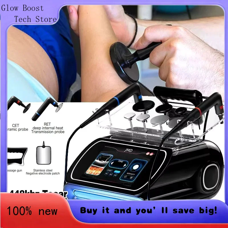 

Glow 3 in 1 448KHZ RF Tecar Therapy RET CET Diathermy Body Sliming Pain Relief Skin Tightening INDIBA Deep Care q