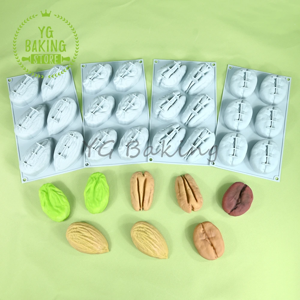 Moule en silicone Dorica pour pudding, mousse, chocolat, crème glacée, décorations de gâteaux, pour amandes, pistaches, noix de pécan et grains de café