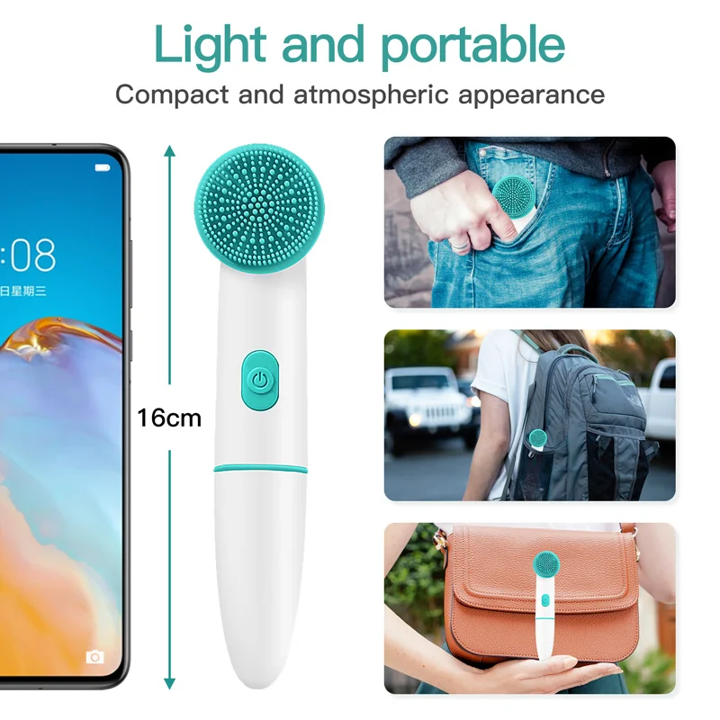 Personal Ultrasonic Skin Care Tool Silicone Facial Brush Skin Face Cleansing Face Massager Instrument