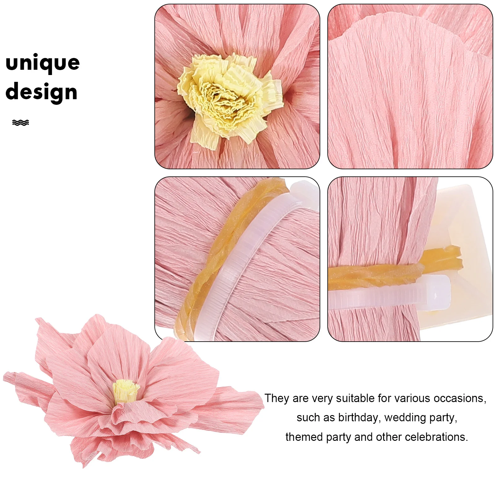 10 Pcs Crepe Paper Bouquet Flowers for DIY Decorations Party Home Hanging Pendants Crafts Wall