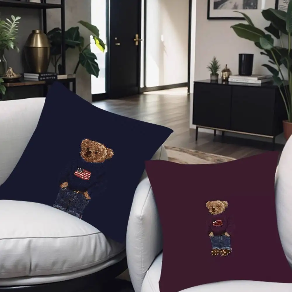 Personalized Pillow Cover Kids Bedroom Wild Party Decor Pillowcase Kid Birthday Shower Gift P-POLOs Bear