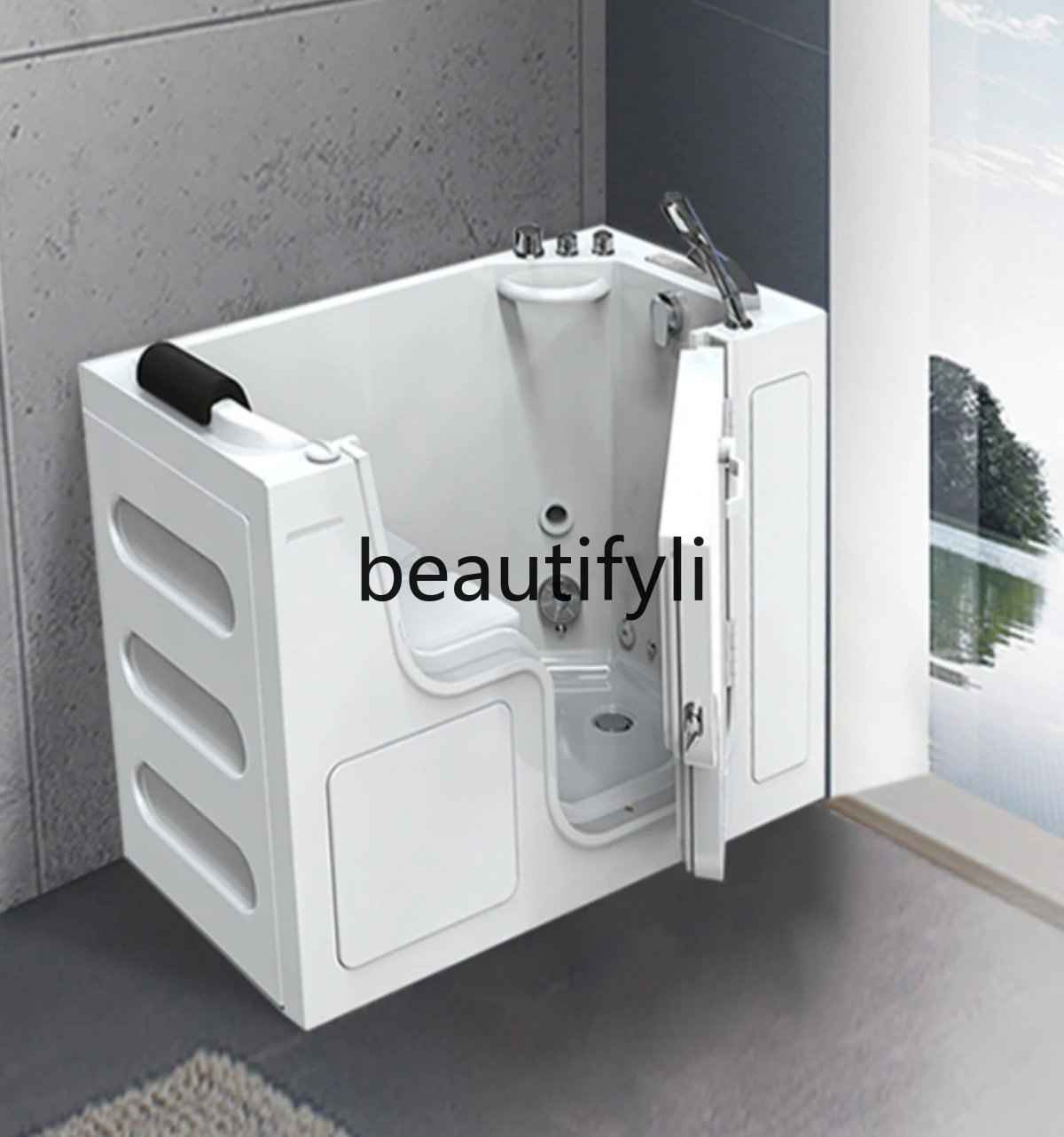 

Accessible elderly disabled bathtub open door walk-in sitting acrylic constant temperature hydrotherapy Jacuzzi