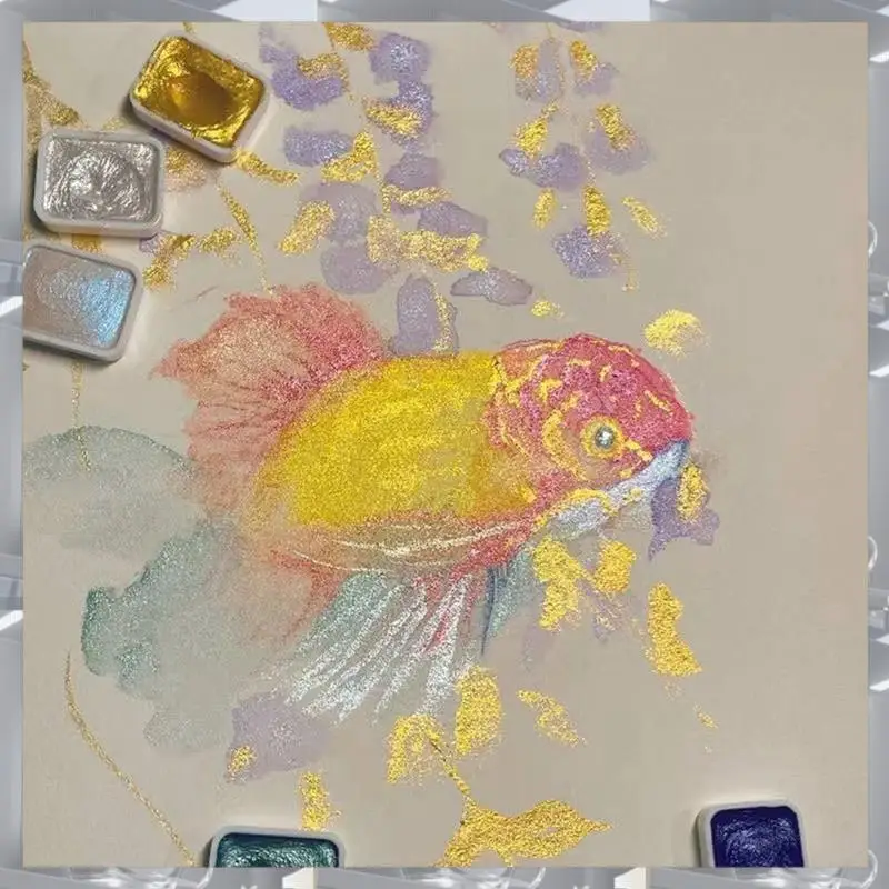 

Hot Selling-3X 20 Colors Watercolor Painting Set, Metallic Watercolor Paint Set, Glitter Watercolour Solid Paint Box,(1ML-A),3X