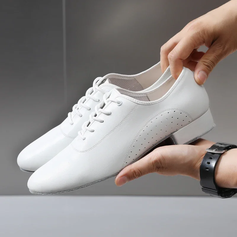 

Discount New High Quality White Black PU Leather Men's Ballroom Dance Shoes/ Salsa Tango Dance Shoes/ Latin Dance Shoes Men