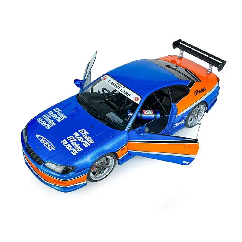 Pre-Sale Solido 1:18 Nissan Silvia S15 Diecast Model Fast & Furious Tokyo Drift Style Blue Orange Livery Collectible Toy Boy Kid - view 4