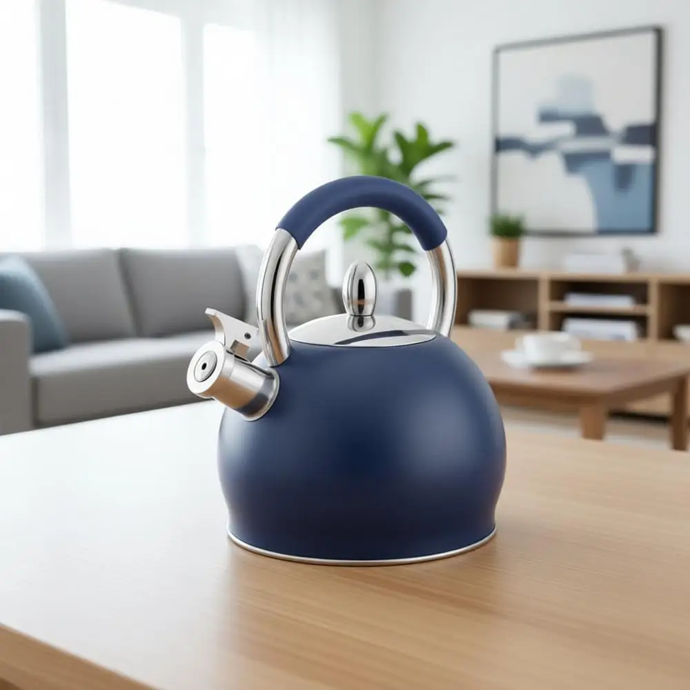

Whistling Tea Kettle, Stove Top Stainless Steel Tea Pot with Ergonomic Silicone Handle, 3.2 Quart / 3 Liter Blue