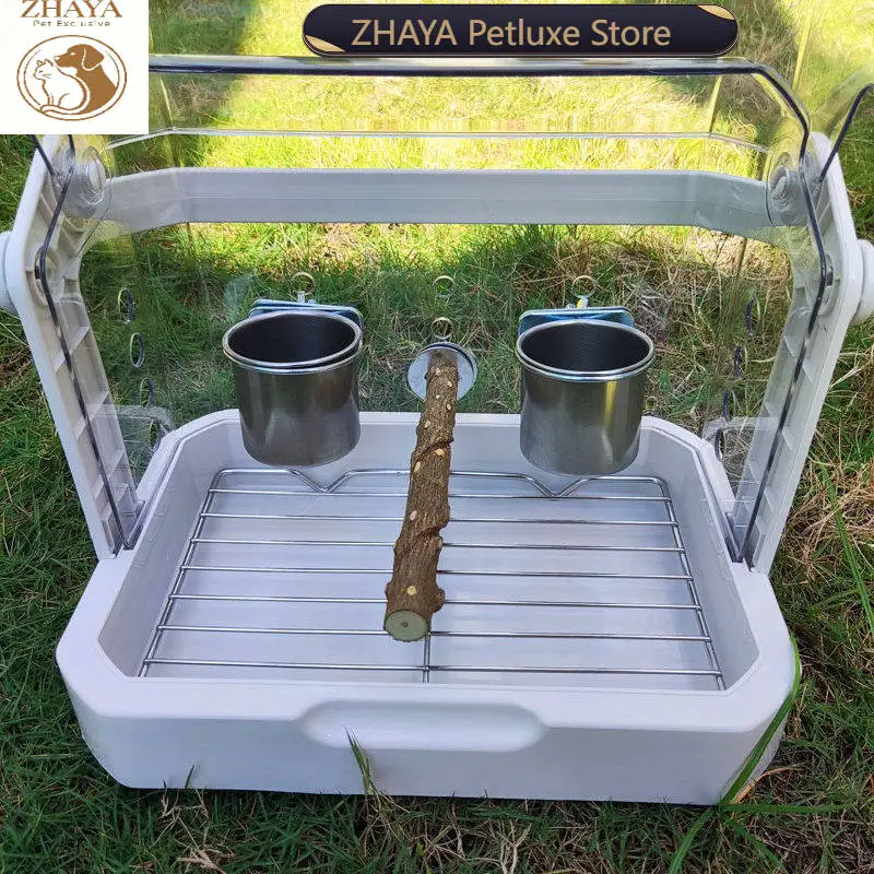 zhaya-portable-transparent-bird-cage-parrot-carrier-with-food-dish-perch-outdoor-viewing-travel-lightweight-durable-easy-clean