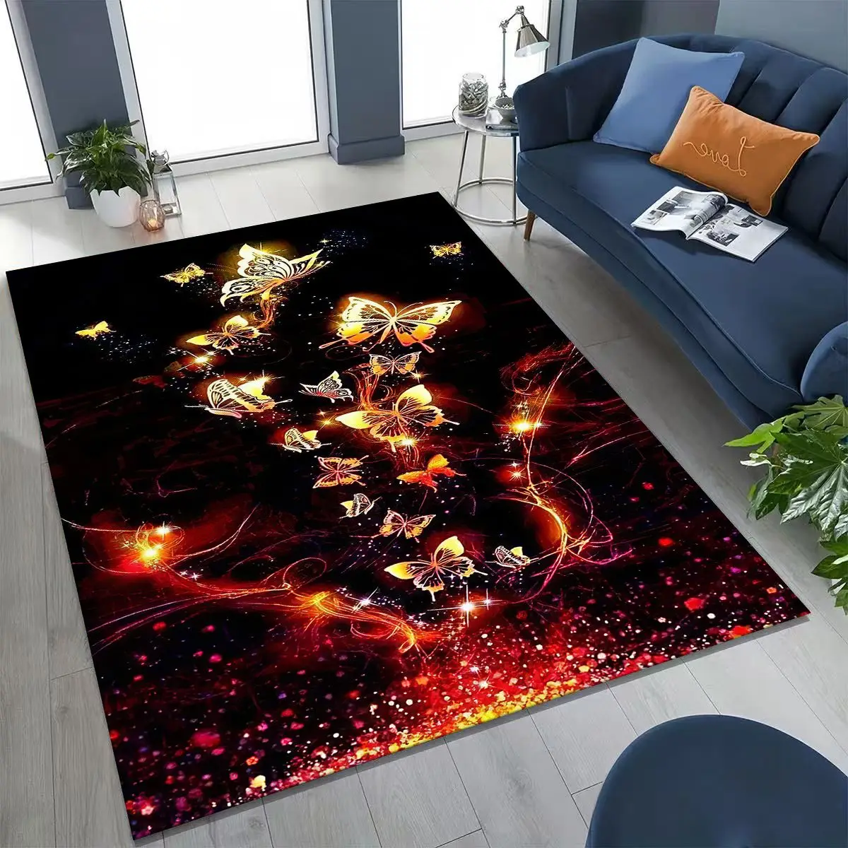 

27 Style Dream Butterfly Flower Cartoon Rug for Bedroom Living Room Sofa Home Doormat Decor,Large Kids Play Non-slip Floor Mat