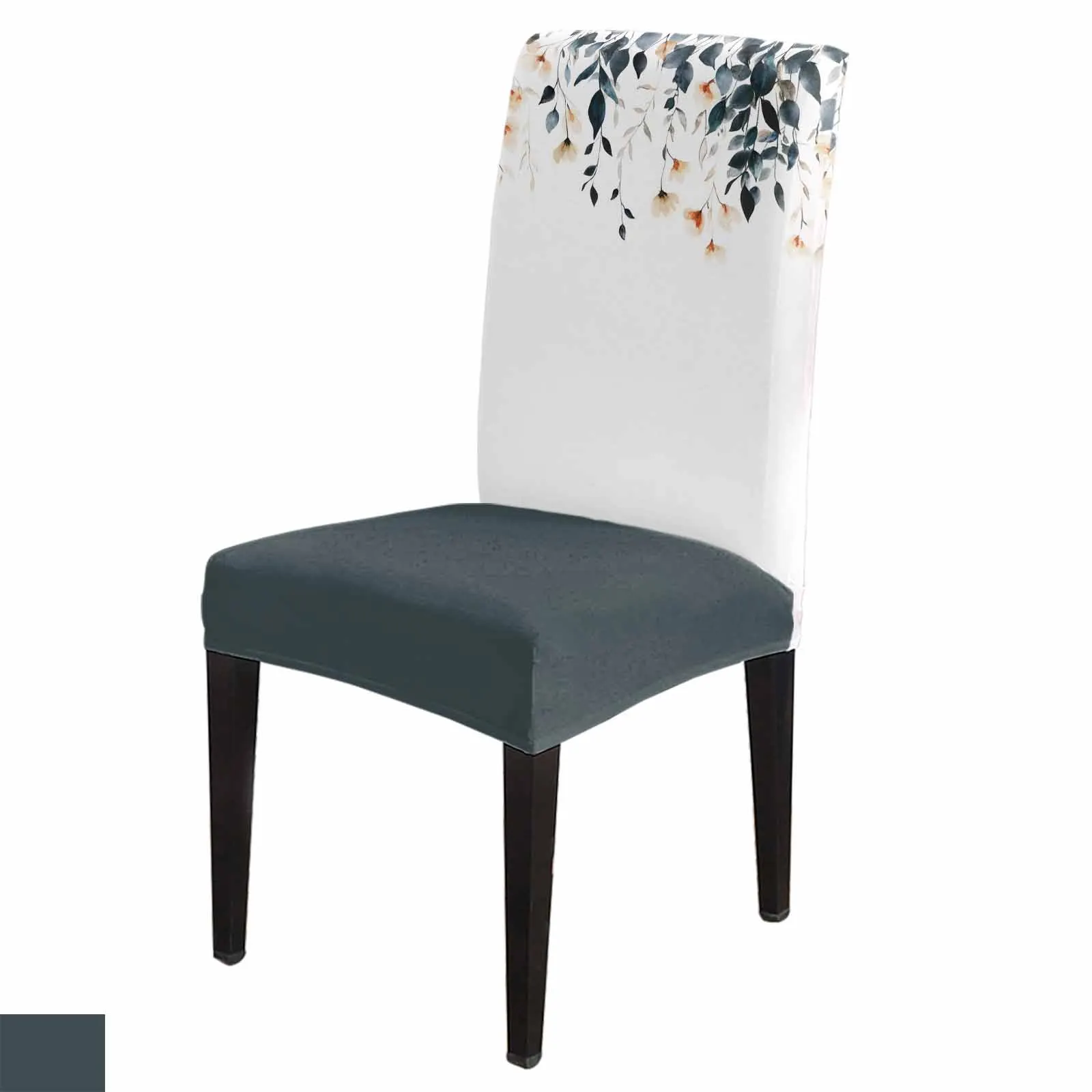 

Flower Leaf Plant Branch Border Spandex Chair Cover Office Banquet Chair Protector Cover Stretch Chair Cover for Dining Room