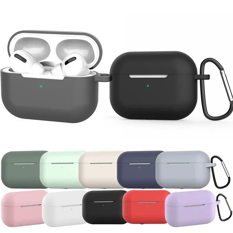 Silicone Earphones Case For Airpods Pro Case Cover Headphone Accessories Protective Box For Apple For Airpods Pro 1st Bag With H