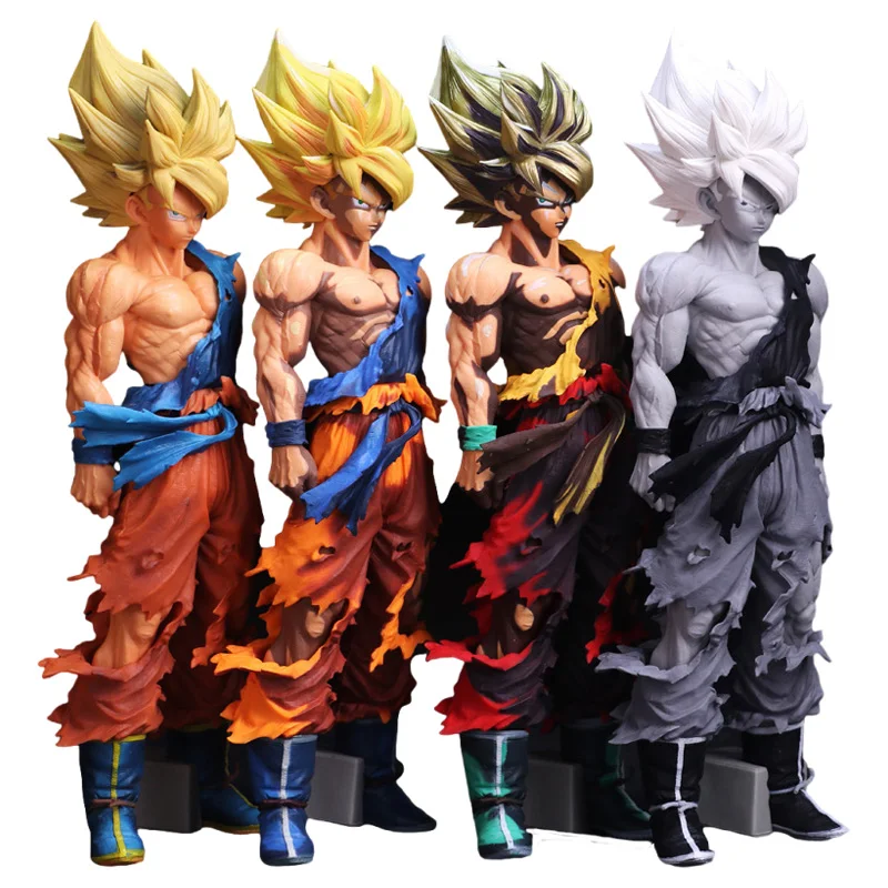 36cm Bandai GK Dragon Ball Anime Figure Cartoon Color Son Goku Super Saiyan Action Figure PVC Collection Model Toy Birthday Gift