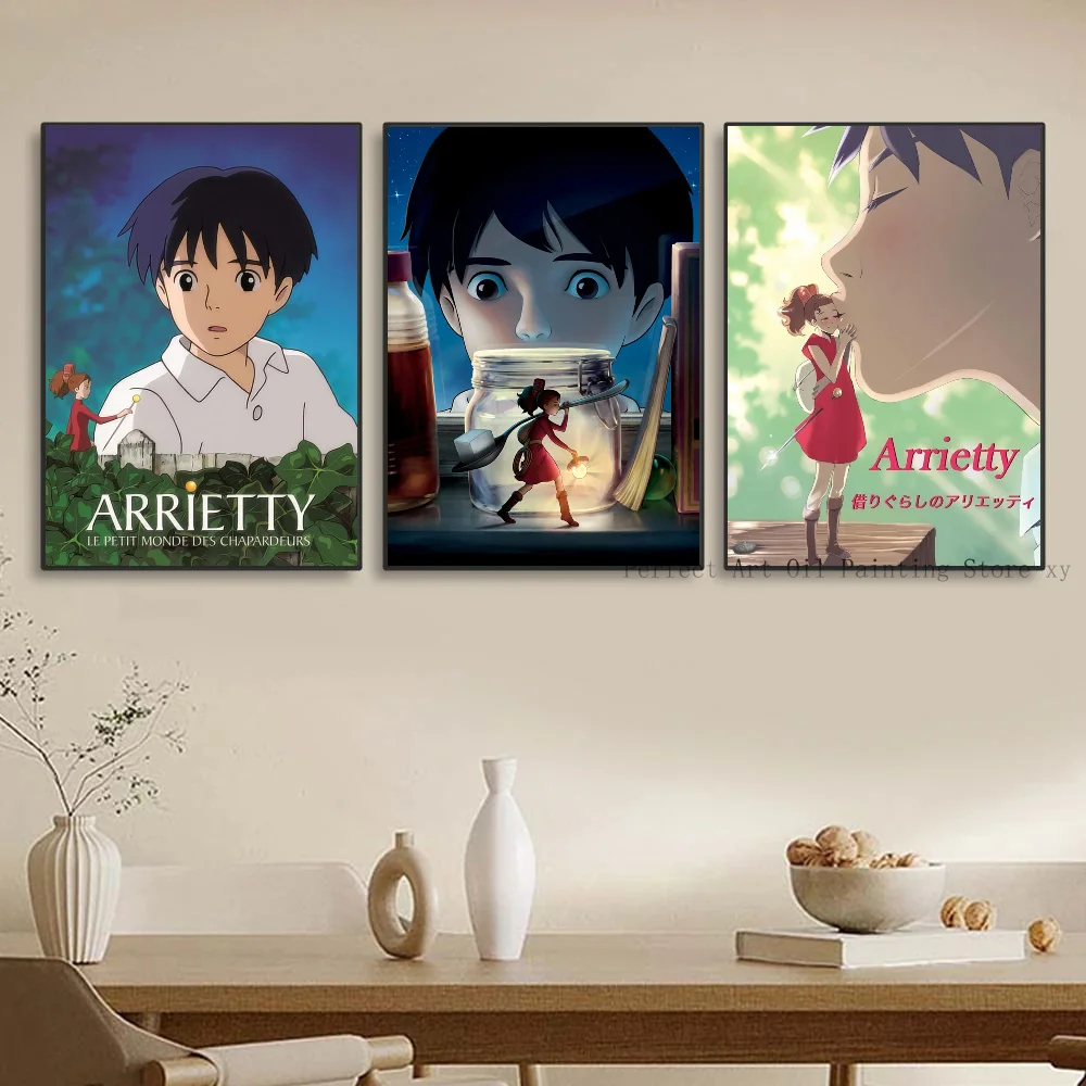 1 قطعة أنيمي B-Borrowers Arrietty المشارك ذاتية اللصق الفن ورق مقاوم للماء ملصق مقهى بار غرفة جدار ديكور