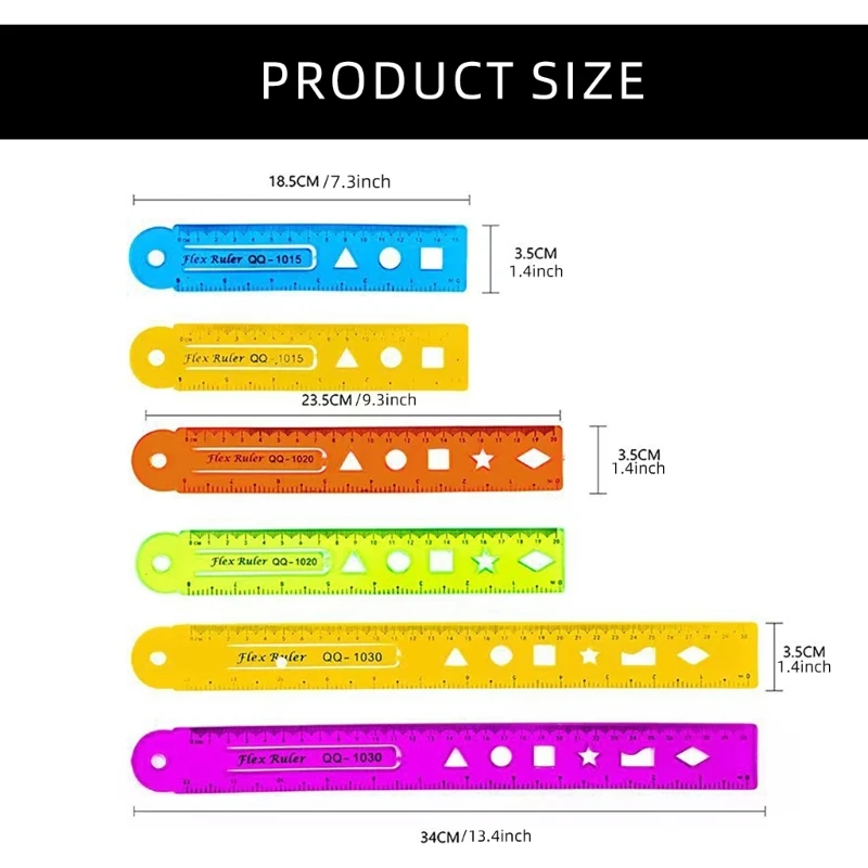 학교 Dropship에 대 한 4 Pcs 다기능 눈금자 15/20/30cm 직선 눈금자 유연한 눈금자