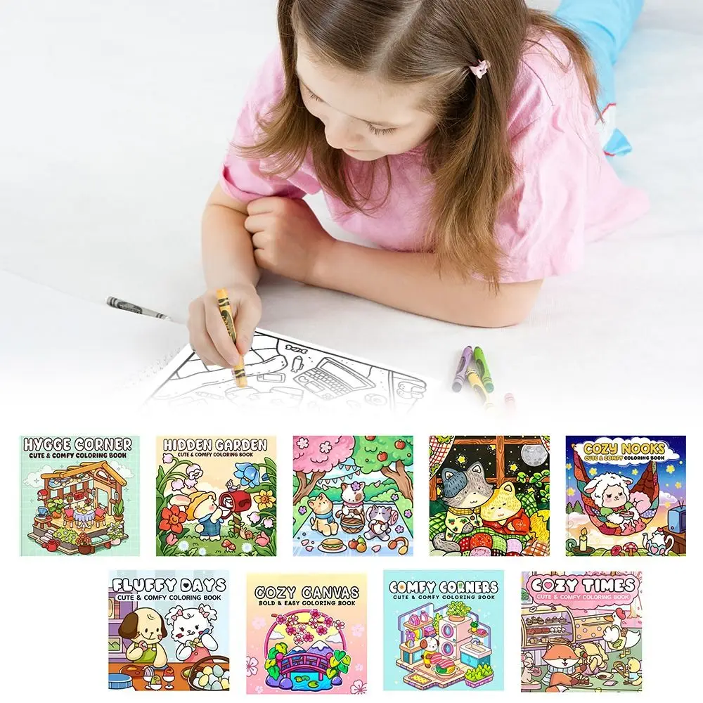 كتاب تلوين كرتوني لطيف لتخفيف التوتر، هدية، كتاب رسومات الشعار المبتكرة التعليمية للبالغين والمراهقين #3