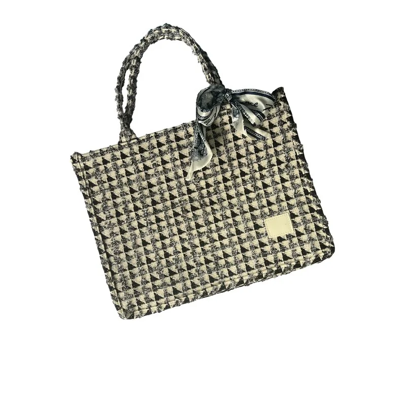 Borsa da donna di grande capacità borsa da lavoro quadrata scozzese di moda borsa da viaggio Versatile da viaggio quotidiana borsa da lavoro per