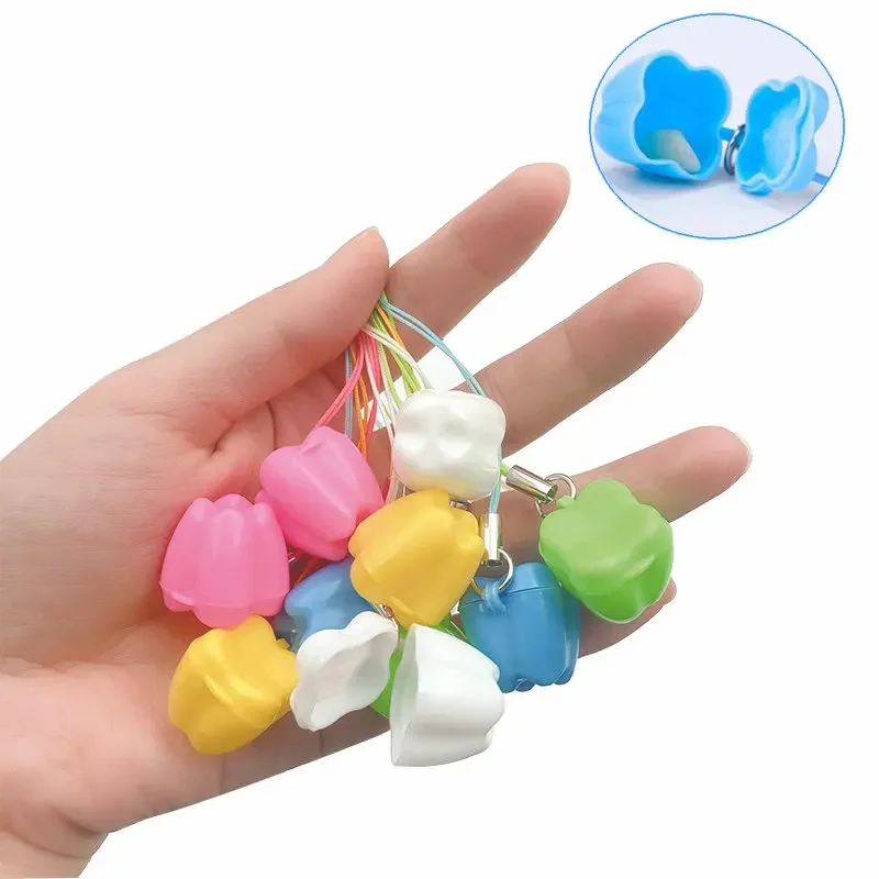 10Pcs Dental Plastic Deciduous Tooth Organizer Baby Kids Milk Teeth Storage Container Dental Clinic Gift