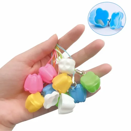 Imagen 2 del producto Organizador de dientes de leche para bebés y niños, contenedor de almacenamiento de dientes de leche de plástico de 10 piezas, regalo de clínica Dental
