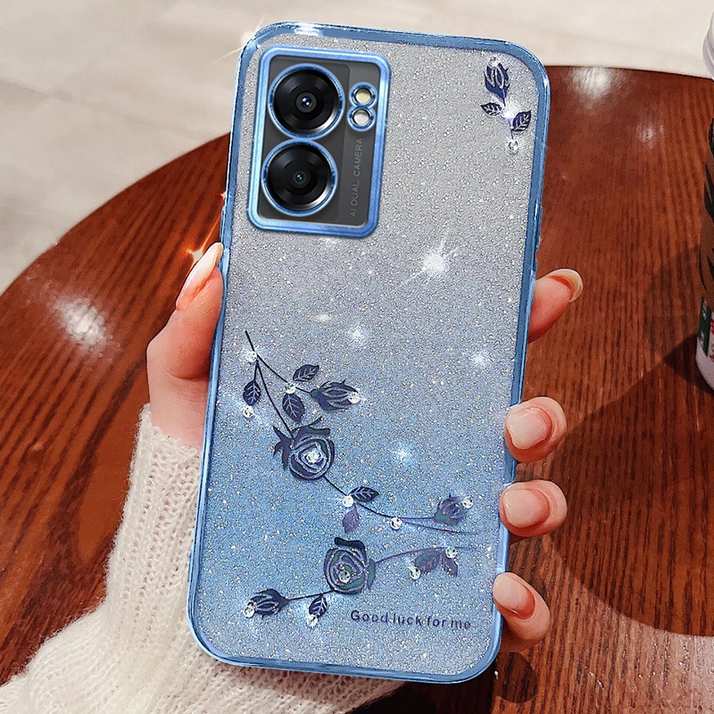 

Luxury Bling Glitter Silicone Phone Case For Oppo A78 A57 A54 A74 A72 A77 A76 A94 A96 A17 Ultra-thin Electroplated Soft Cover