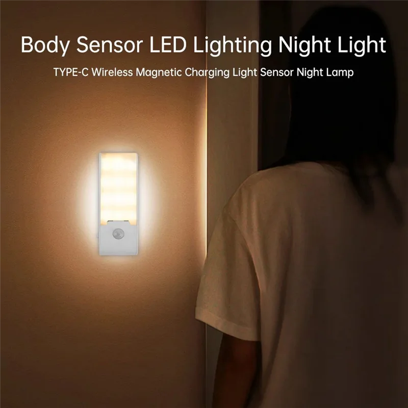 AB09-LED Induction Night Light Wireless Motion Sensor โคมไฟกลางคืน Human Body Induction Wall Light ห้องนอนไฟตกแต่ง
