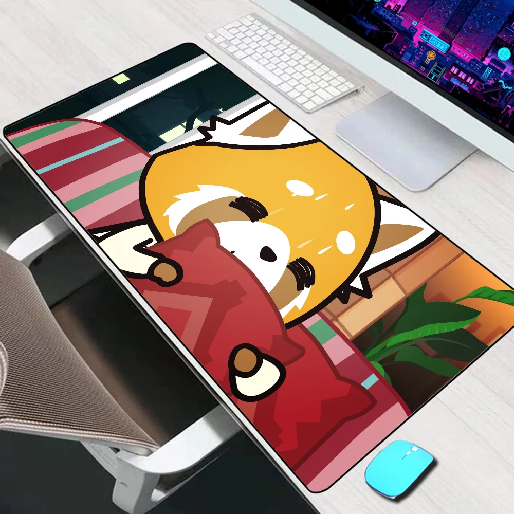 Aggretsuko-alfombrilla de ratón grande XXL, accesorios para juegos, teclado, PC, escritorio, ordenador portátil