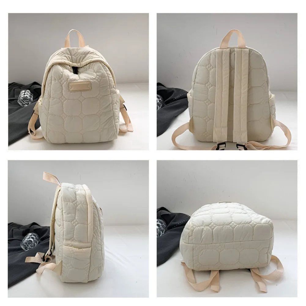 Solid Color Backpack Bag Lightweight Canvas Soft Surface Casual Backpack Travel Bag