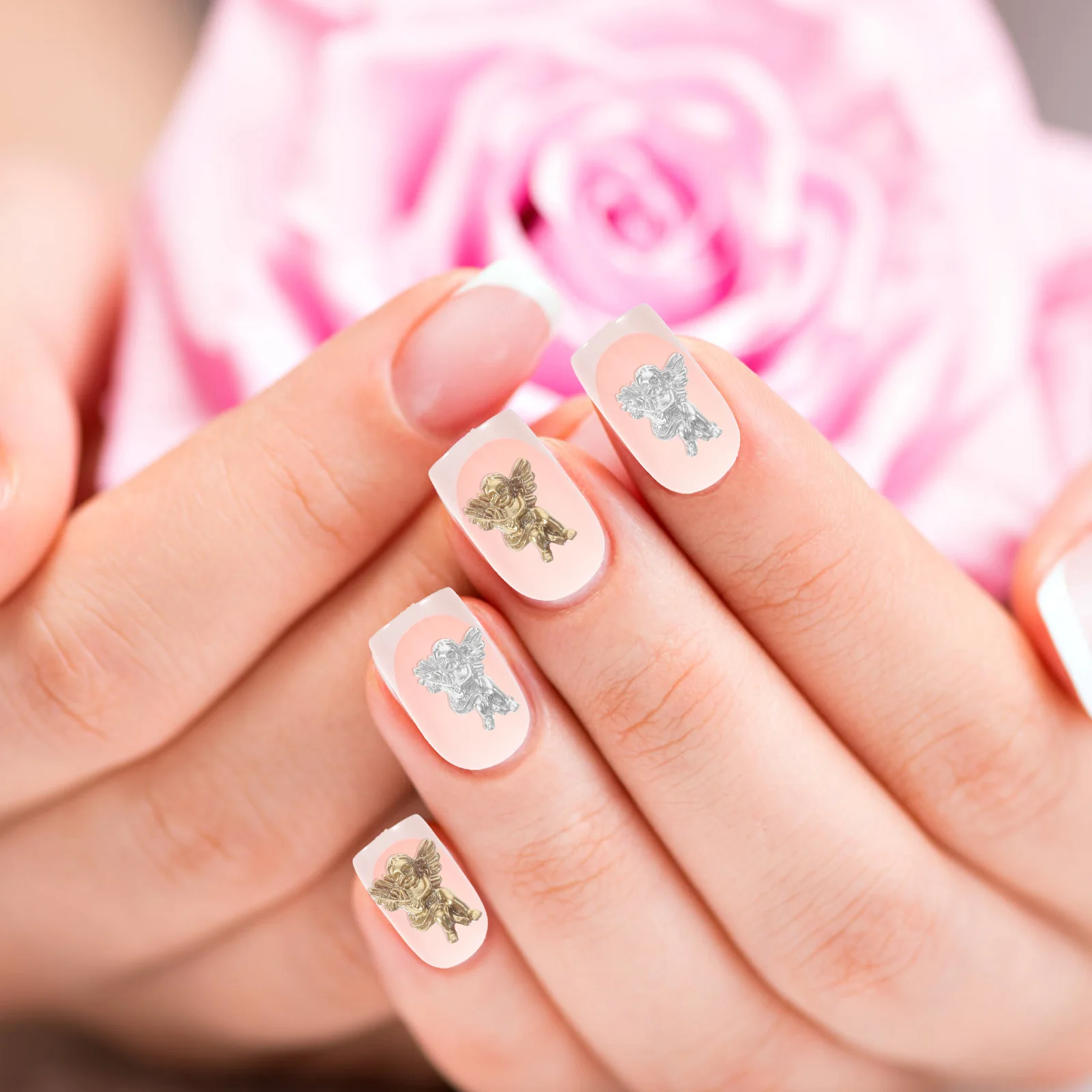 

80pcs Angel Nail Charms Retro 3D Resin Decorations for Women Fake Nails Gold Party Wedding Proms DIY Crafts Jewelry