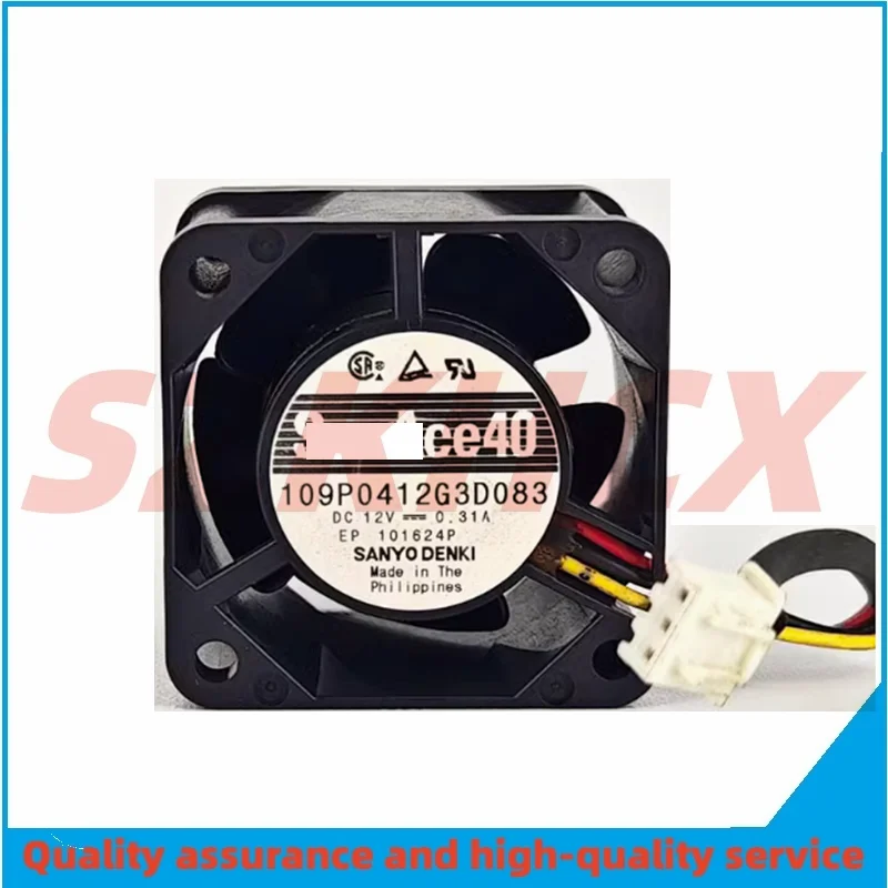 1PCS/LOT Sanyo Denki 109P0412G3D083 DC 12V 0.31A 40x40x28mm 3-Wire Server Cooling Fan