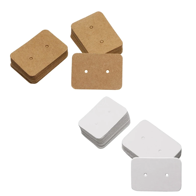 50PCS Small Blank Kraft Paper Ear Studs Earring Display Cards Price Label Tag Jewelry Cards Holder, 3.5 X 2.5Cm