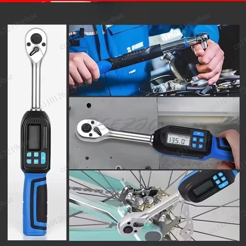±2% High Precision Digital Torque Wrench, Preset Ratchet Wrench Interchangeable Head 4 Mode Conversion