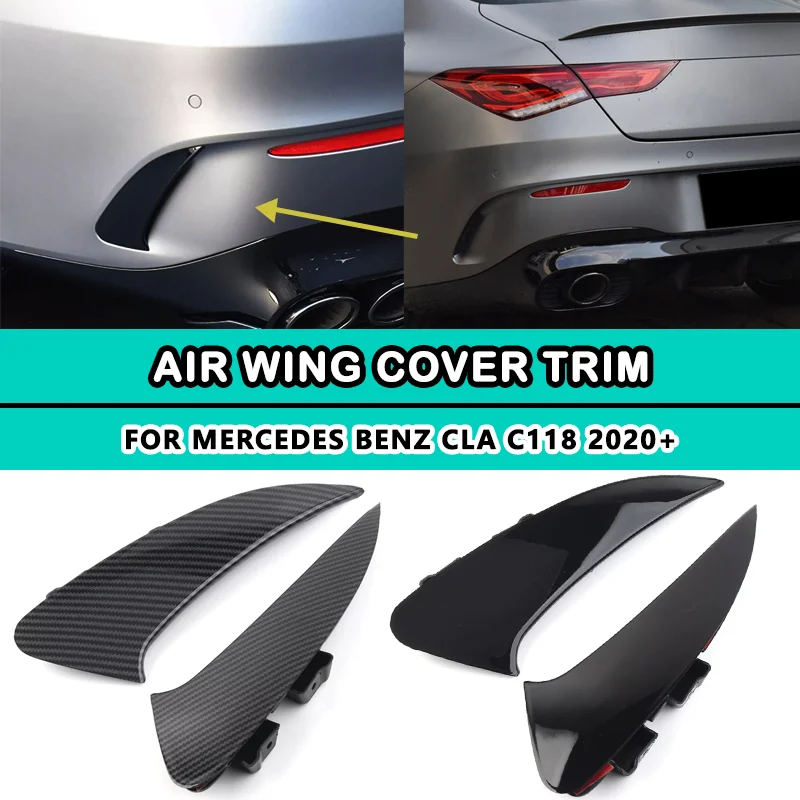 2Pcs Rear Bumper Spoiler For Mercedes CLA Class W118 2019-2020 CLA250 CLA180 CLA200 AMG ABS Air Knife Trim CLA45 Racing Style