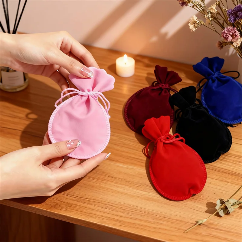 50 pcs Velvet Jewelry Storage Pouches Small Cloth Bags Gourd Shape Jewelry Packaging Pouches for Accessories And Wares