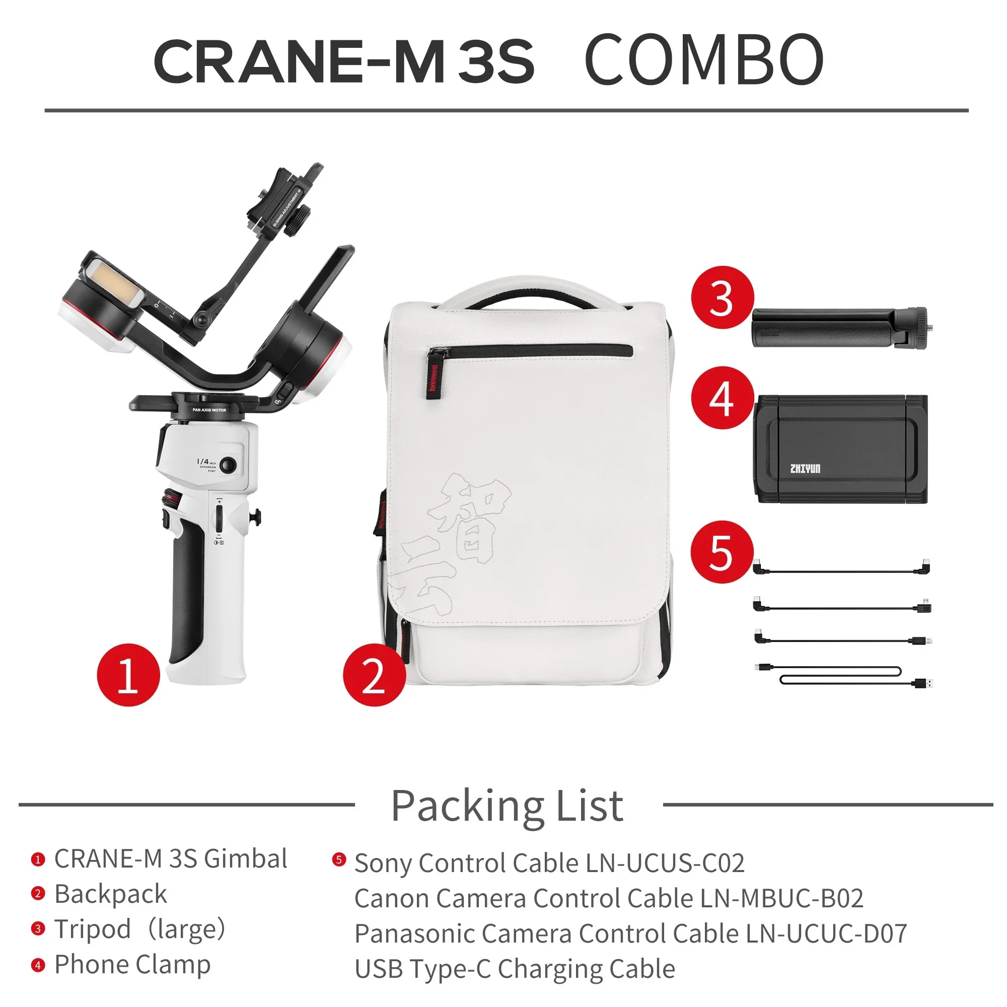 ZHIYUN CRANE M3S Handheld Camera Stabilizer Gimbal Bluetooth Shutter Gimbals for Mirrorless Cameras for Sony Canon Niko