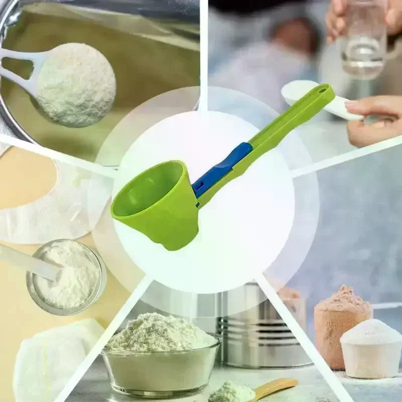 Non-Stick Protein Powder Scoop Mess-Free Sliding Funnel for Milk Whey Supplements Gym Fitness Lover Practical Gift
