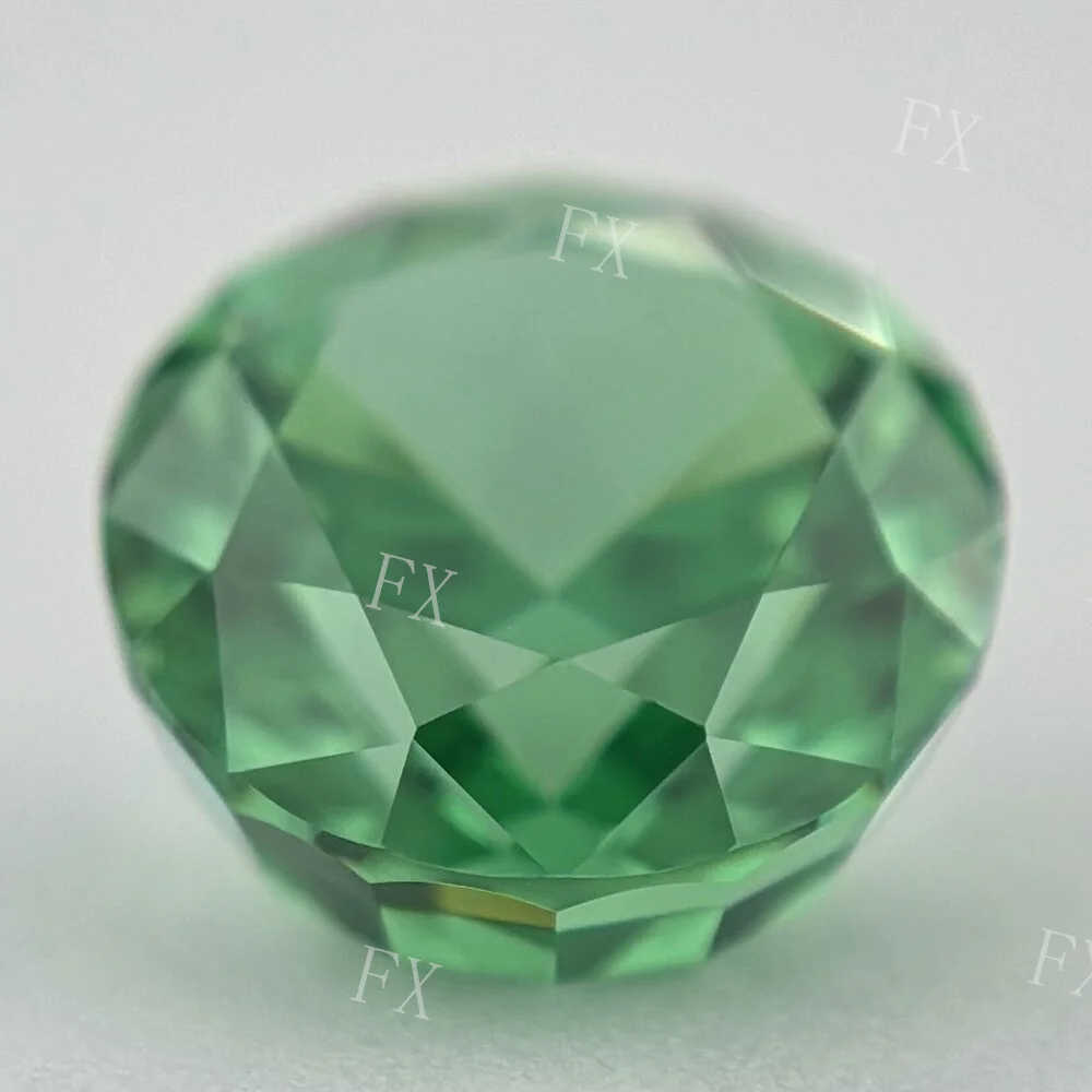 

Round Crushed Ice Cut Green Loose Lab Zircon Gemstome Size 5~10mm For Jewelry Make