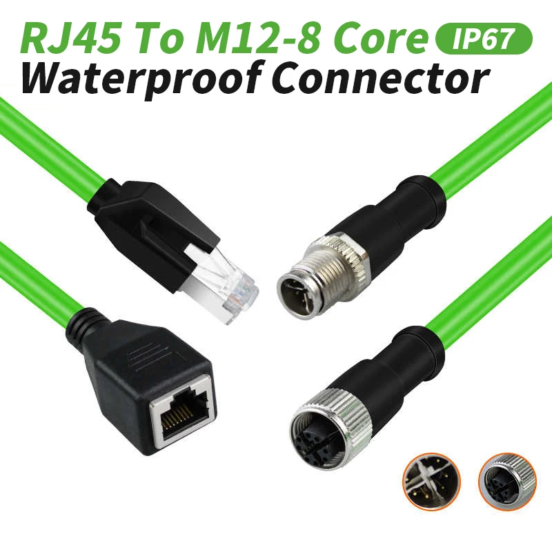 

Кабель Ethernet M12 8-контактный X-типа к RJ45 8P X-Code с штекерной головкой, авиационный разъем для линии кодирования Cognex RJ45 к M12 IP67