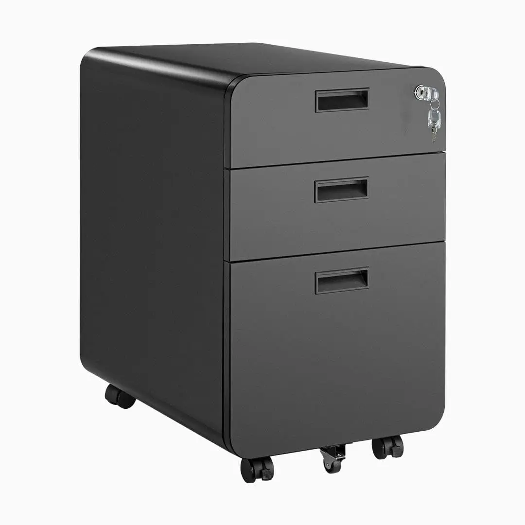 3-Drawer Mobile Filing Cabinet Lockable Rolling Storage for Home Office Letter Legal A4 Files Smooth-Glide, Customized