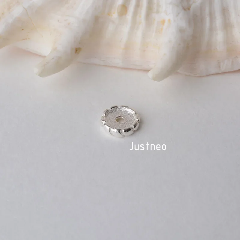 solid 925 sterling silver charm beads, spacer loose bead with 1mm hole jewelry diy components accessories