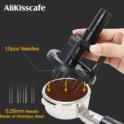 ALIKISSCAFE WDT Tools Espresso Stirrer Needle Distributor Magnetic 51mm 54mm 58mm Adjustable Depth Barista Tool Coffee Accessory