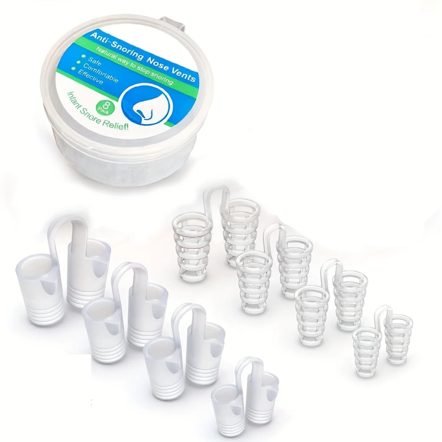 4/8pcs Silicone Plastic Box With Hollow Snoring Stop Device, To Prevent Snoring, For Better Sleep