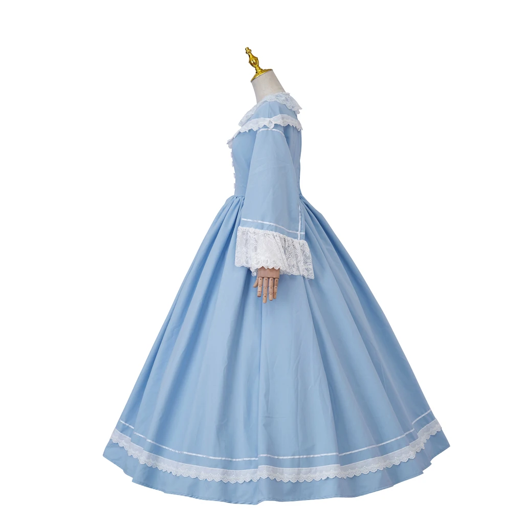 Платье для косплея времен Гражданской войны средневековой синей моды женское бальное платье эпохи Возрождения одежда для театра