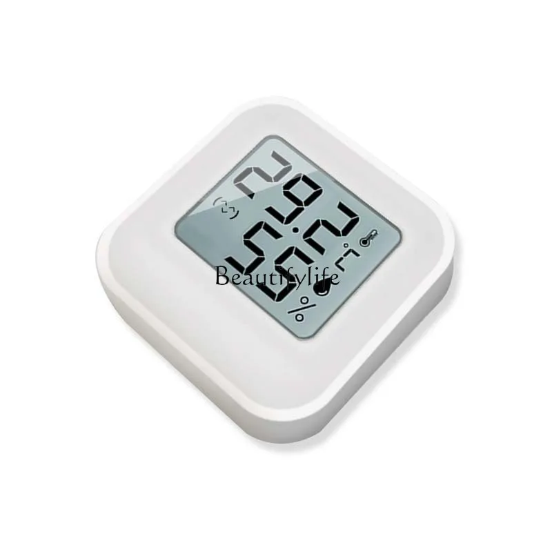 

High-precision smiley face thermohygrometer, built-in battery explosion household indoor mini digital